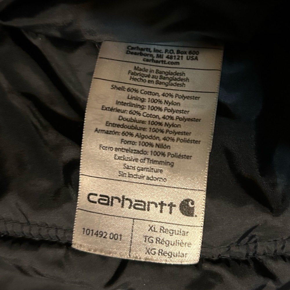 Carhartt Quick Duck Jefferson Traditional Jacket Size XL Reg Thinsulate Black - Picture 9 of 11